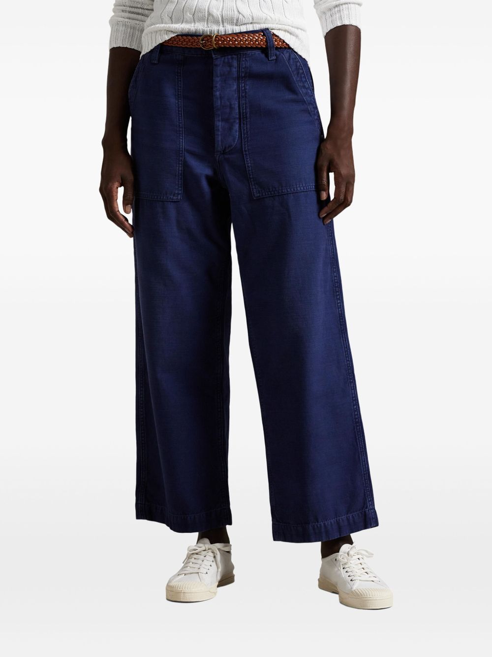 Polo Ralph Lauren Wide-leg Trousers In Navy Blue
