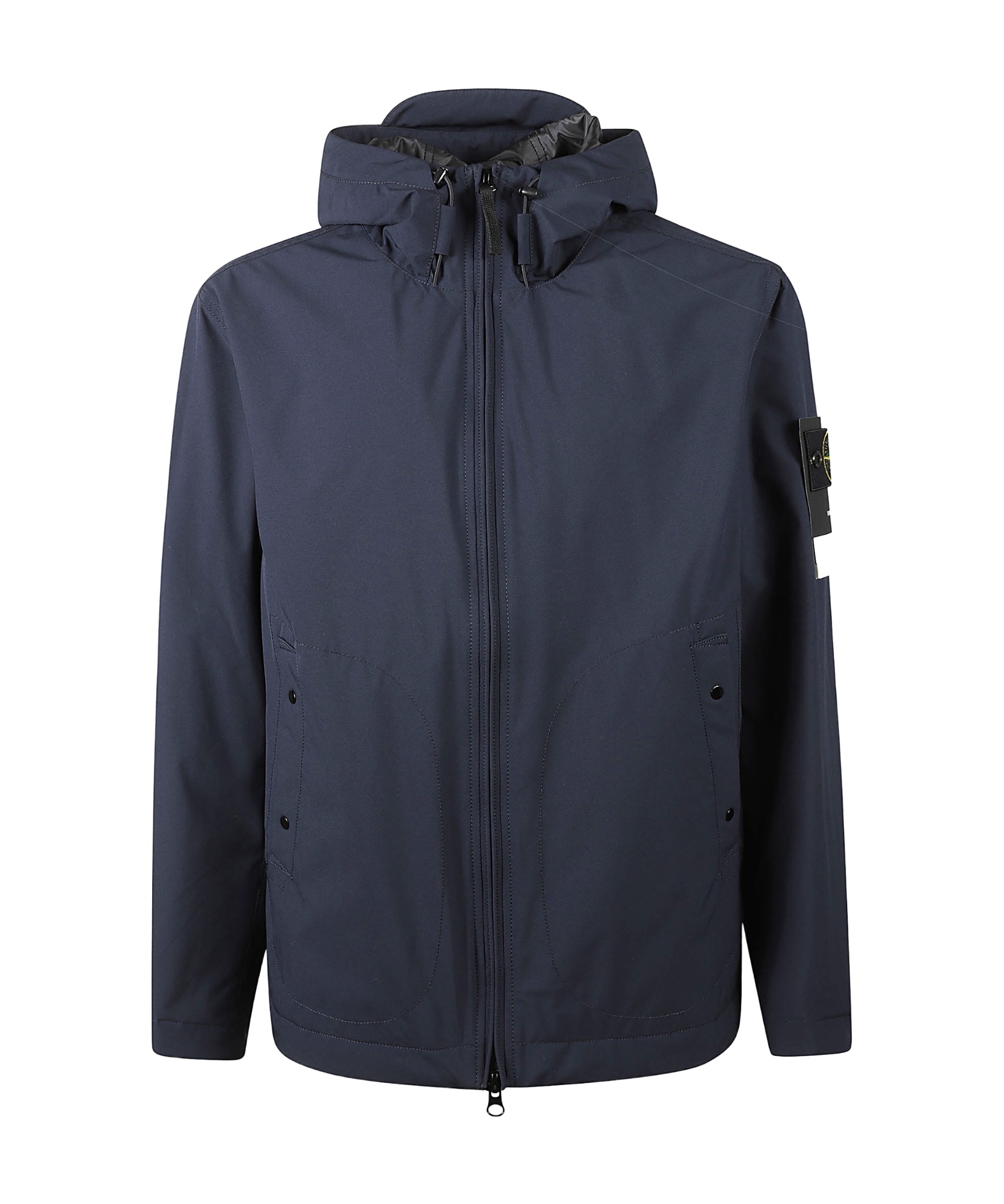 Stone Island Long-sleeved Casual Jacket In Blue