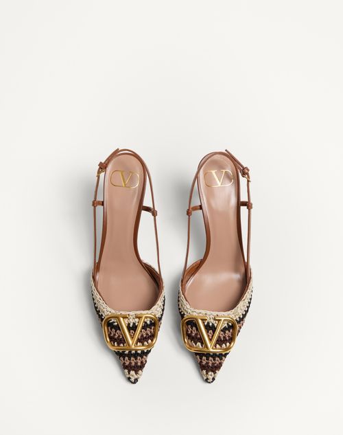 Valentino Vlogo Signature Slingback Pumps In Brown