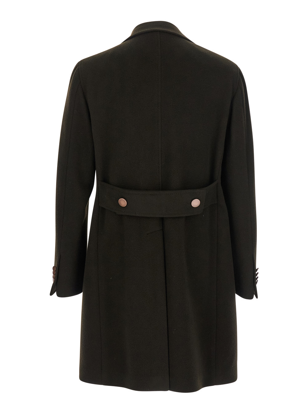 Tagliatore Brown Double Breasted Wool Coat In Black
