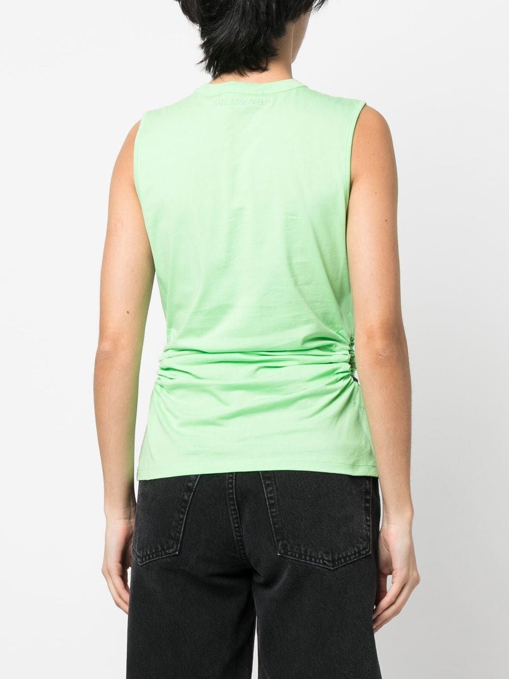 Shop Karl Lagerfeld Cut-out Tank Top In Green