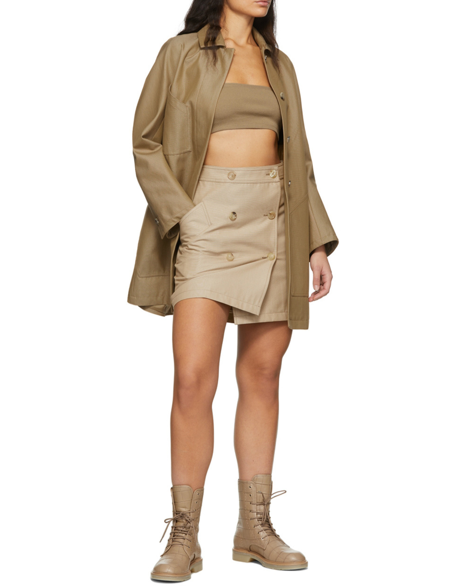 Max Mara Tight Short Tube Top In Nude
