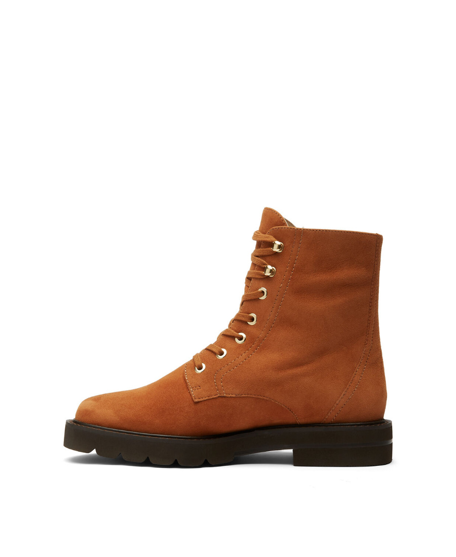 Stuart Weitzman Mila Lift Lace-up Boots In Brown