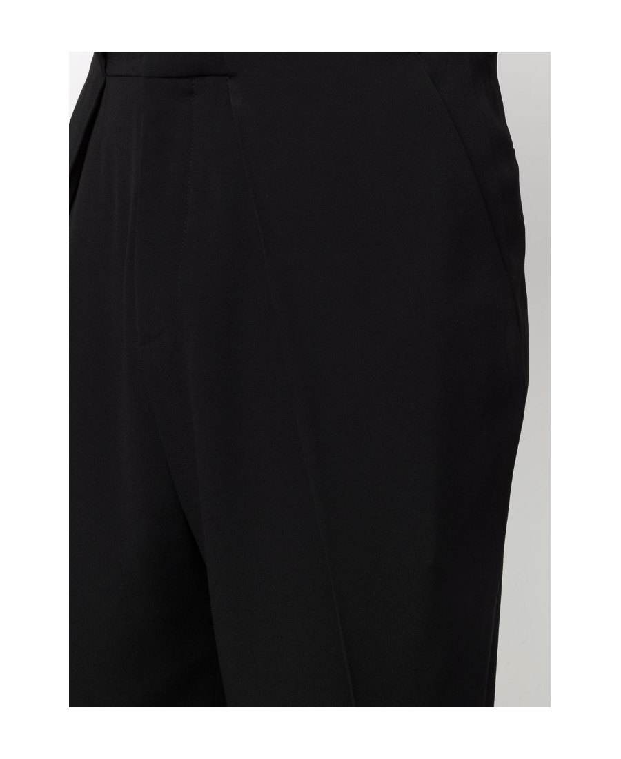Balmain Cropped Side-stripe Trousers In Black