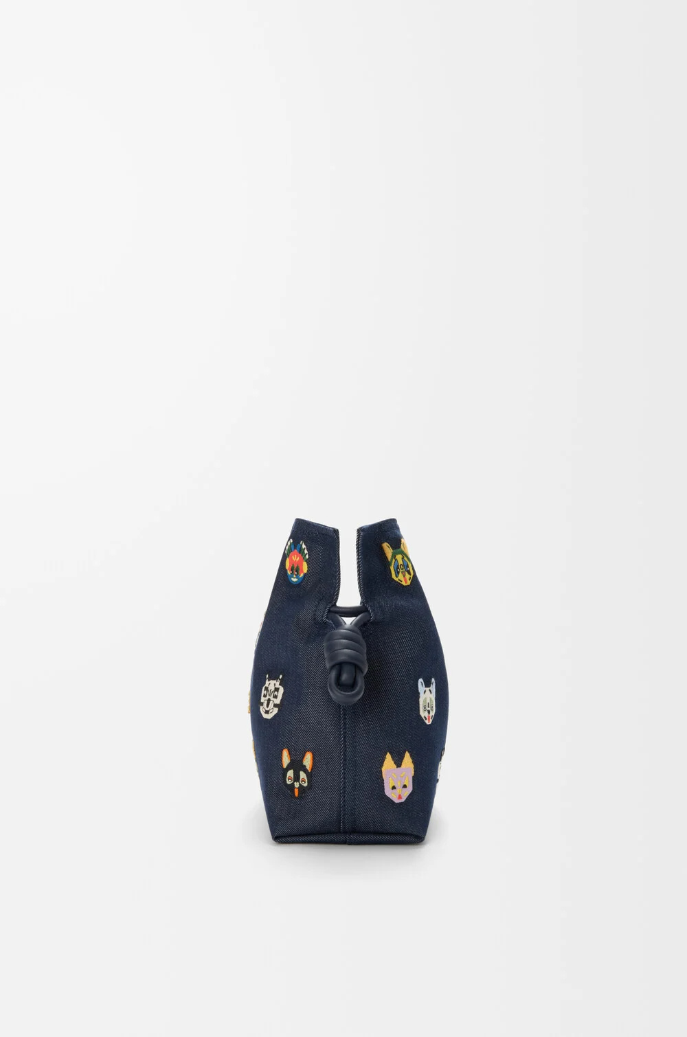 Loewe Logo Detail Embroidered Clutch Bag In Blue