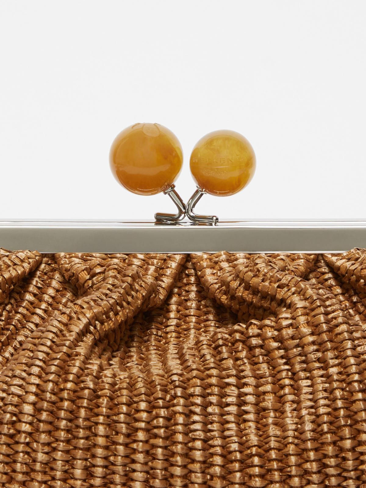 WEEKEND MAX MARA MEDIUM RAFFIA-EFFECT PASTICCINO BAG