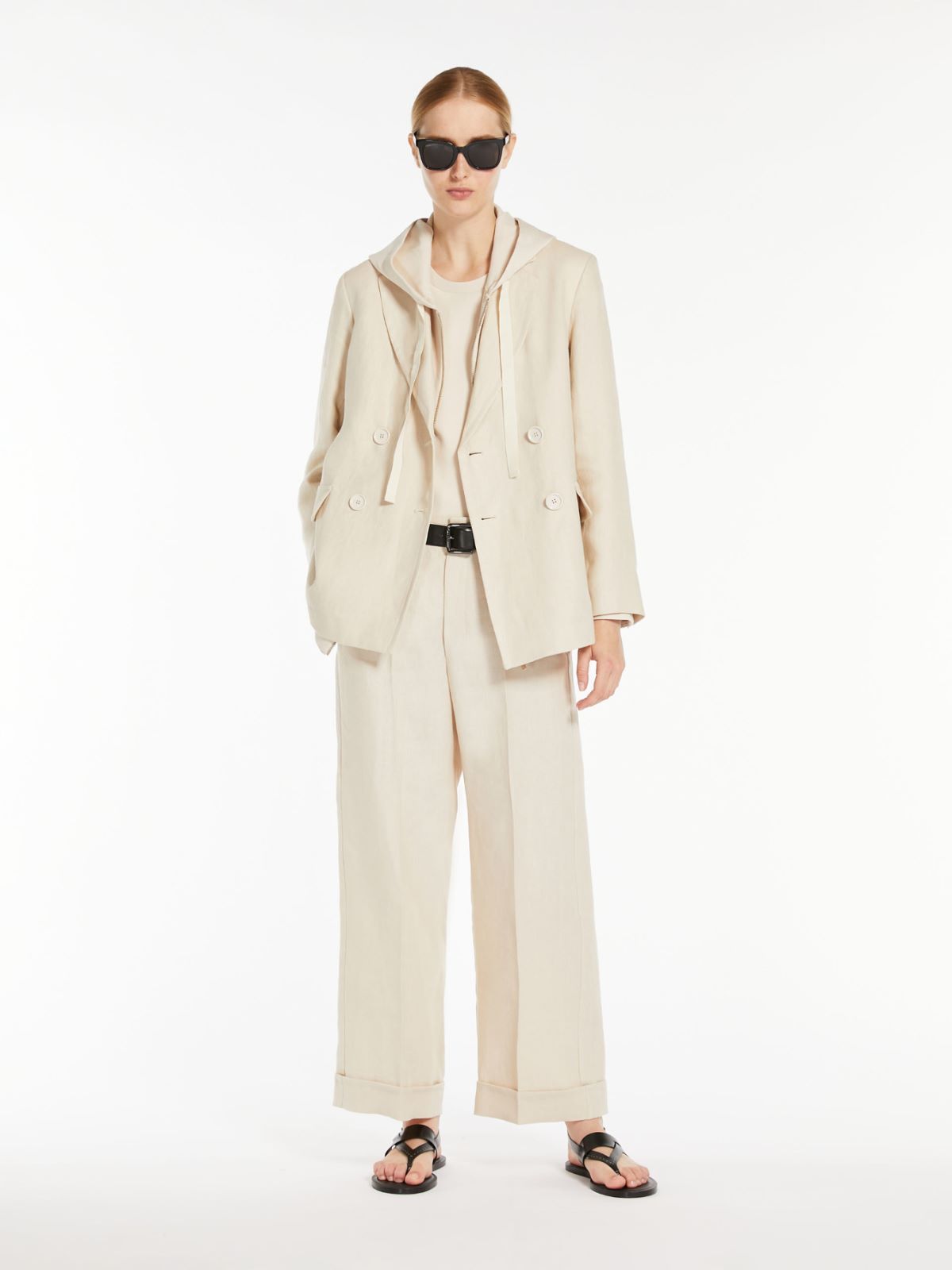 Max Mara Wide-leg Casual Pants In White