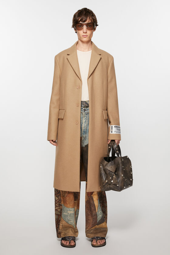 Acne Studios Single-breasted Wool Coat In Nude
