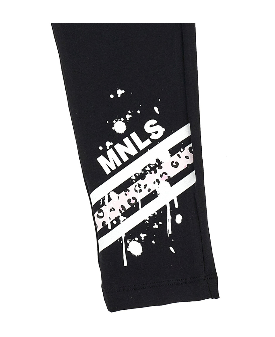 Monnalisa Logo-print Stretch Legging In Black