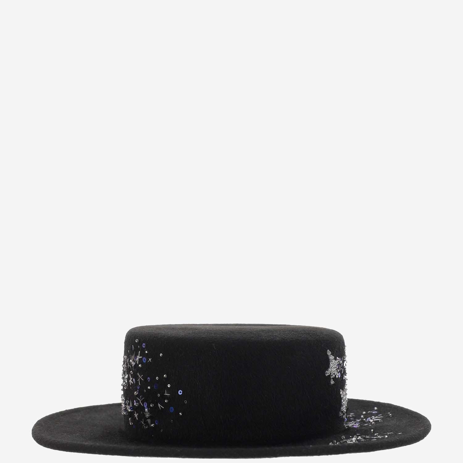 Ruslan Baginskiy Wide-brim Sequin-embellished Hat In Black