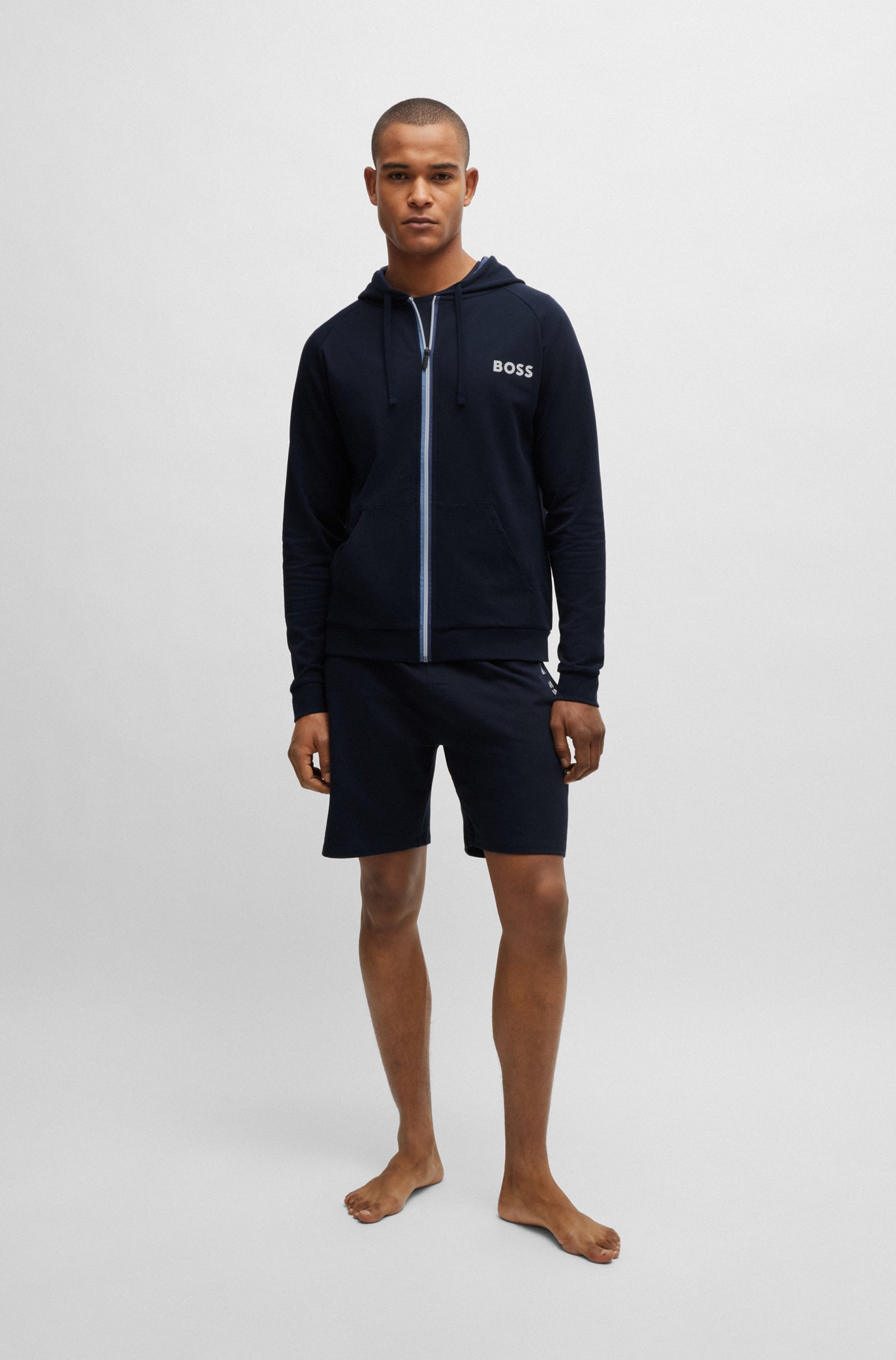 Hugo Boss Logo Hooded Sweater In Black
