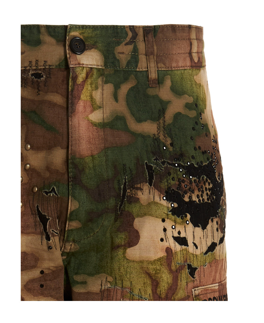 DSQUARED2 STUD-EMBELLISHED CAMOUFLAGE-PRINT TROUSERS