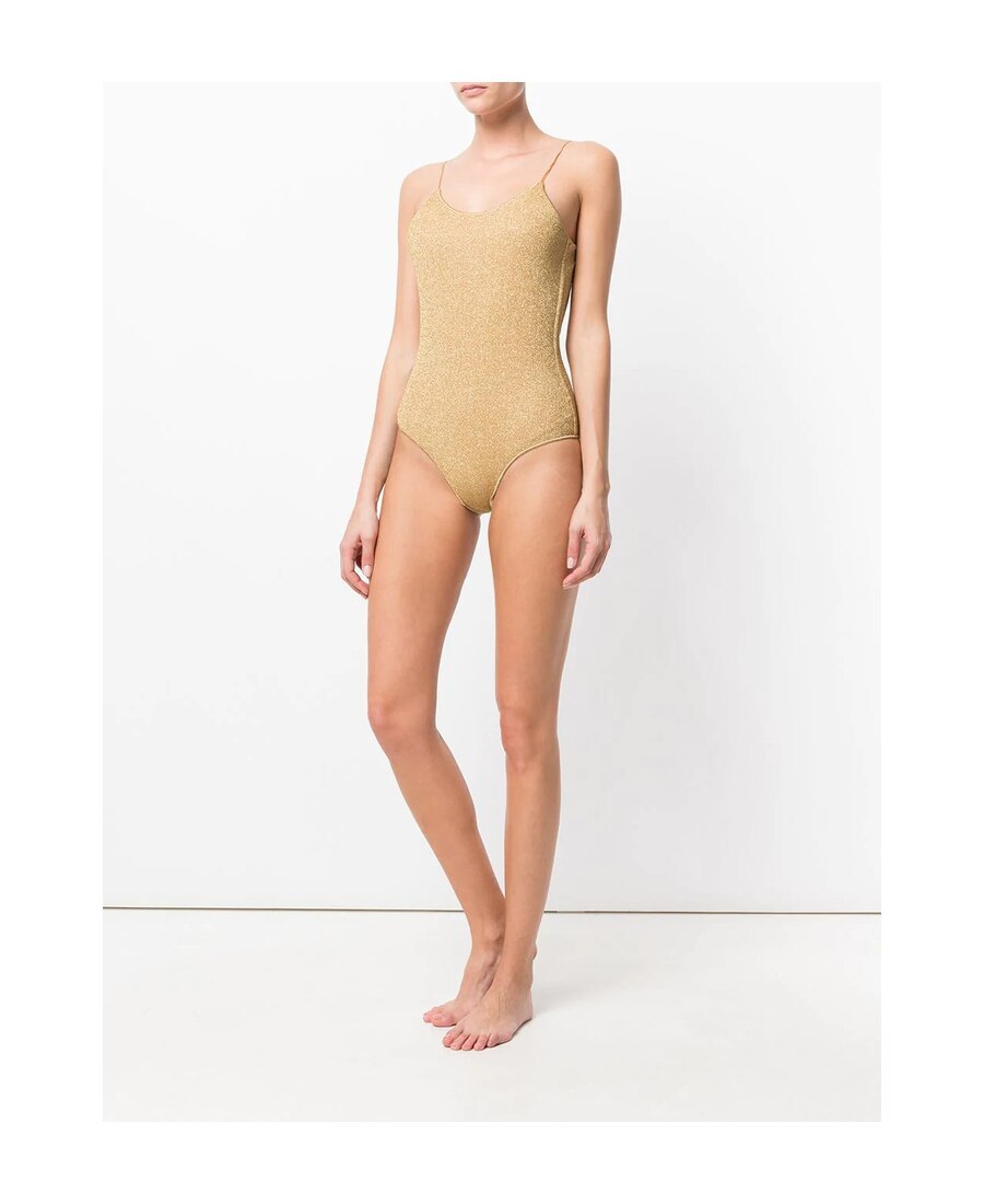 Shop Oseree Hs23 Lumière Swimsuit In Nude