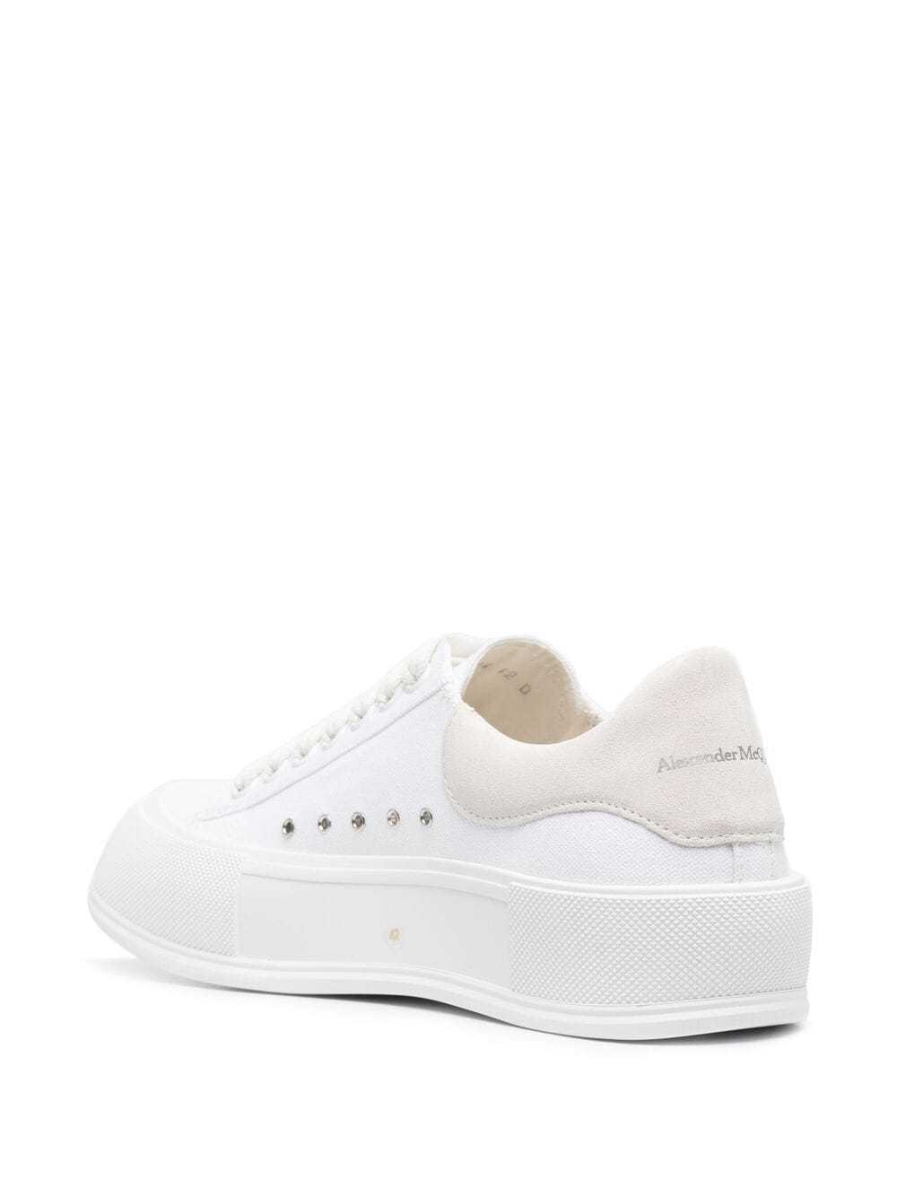Alexander Mcqueen Deck Plimsoll Lace-up Sneakers In White