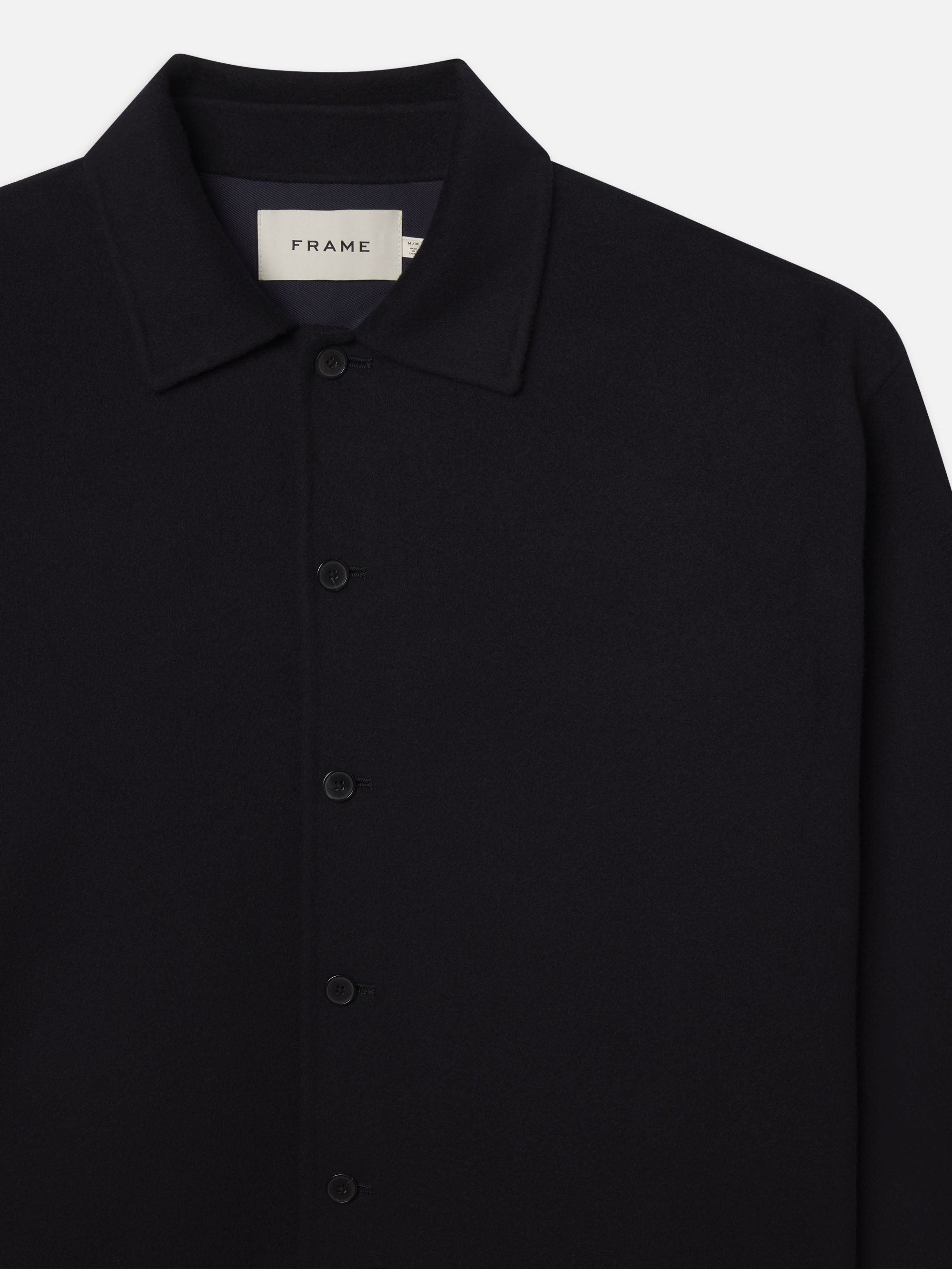 Frame Peak Collar Reversible Jacket In Black