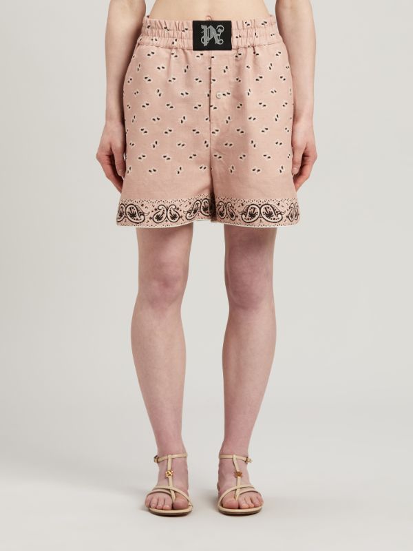 Palm Angels Paisley Boxer Shorts In Nude