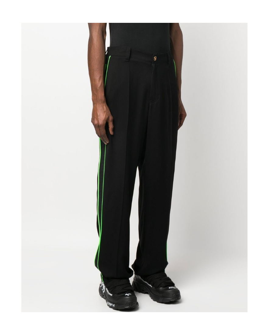 Versace Men's Logoed Side Stripes Track-pants In Black