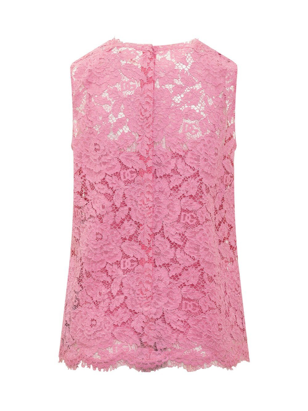 Dolce & Gabbana Sleeveless Lace Top In Pink