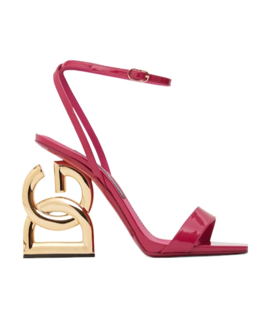 Dolce & Gabbana 105mm Keira Patent Leather Sandals In Fuchsia