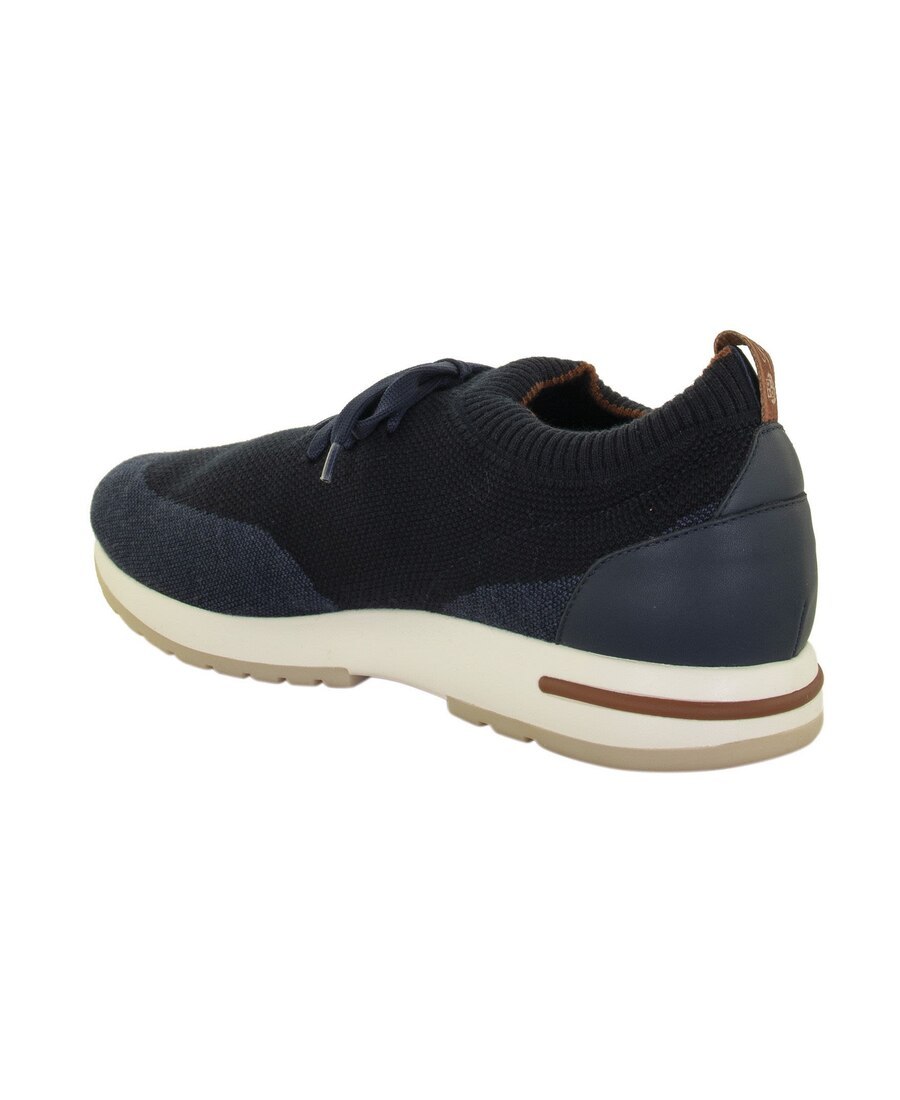 Loro Piana 360 Flexy Walk Leather-trimmed Knitted Wool Sneakers In Black