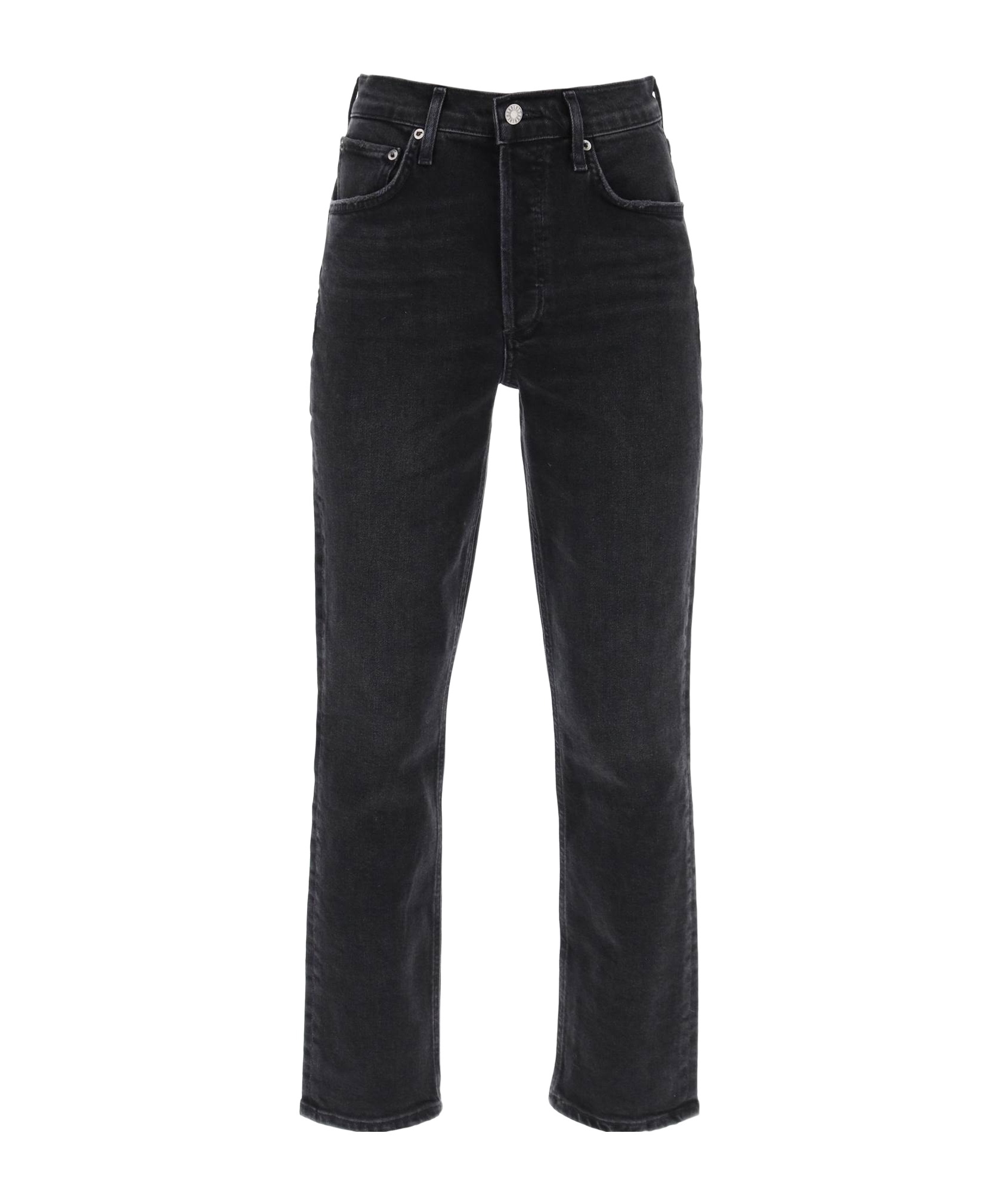 Agolde Nico Stretch High Rise Slim Fit Jeans In Black
