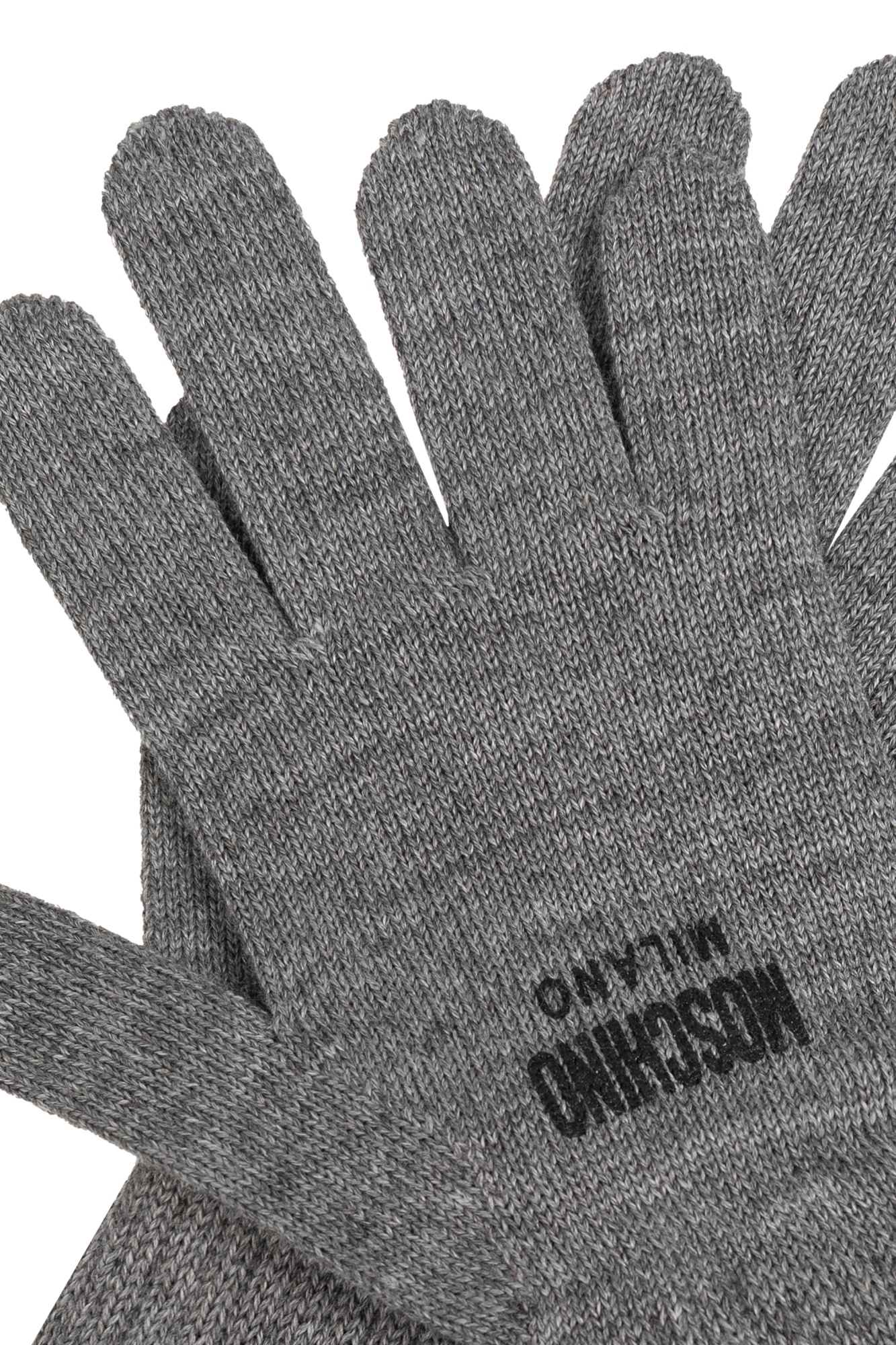 Moschino Five-finger Gloves In Gray