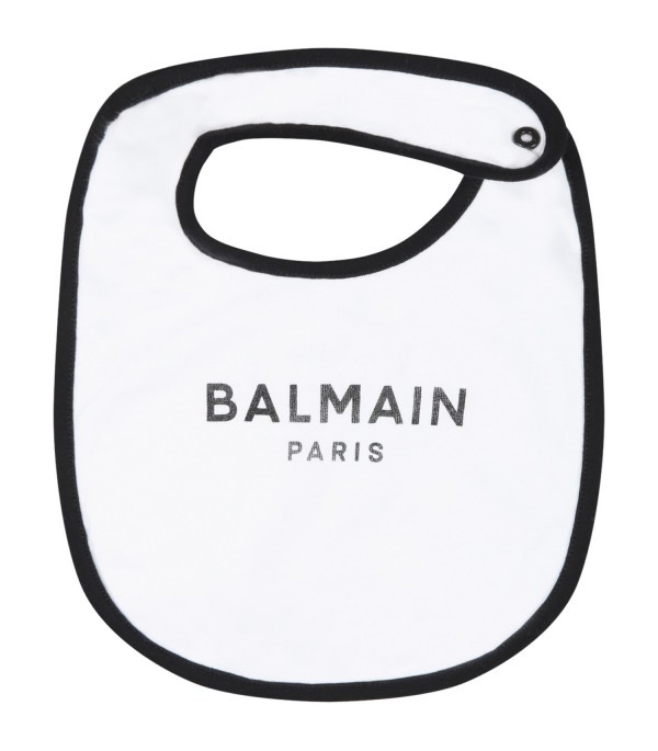 Balmain Logo-print Babygrow Set In Gray