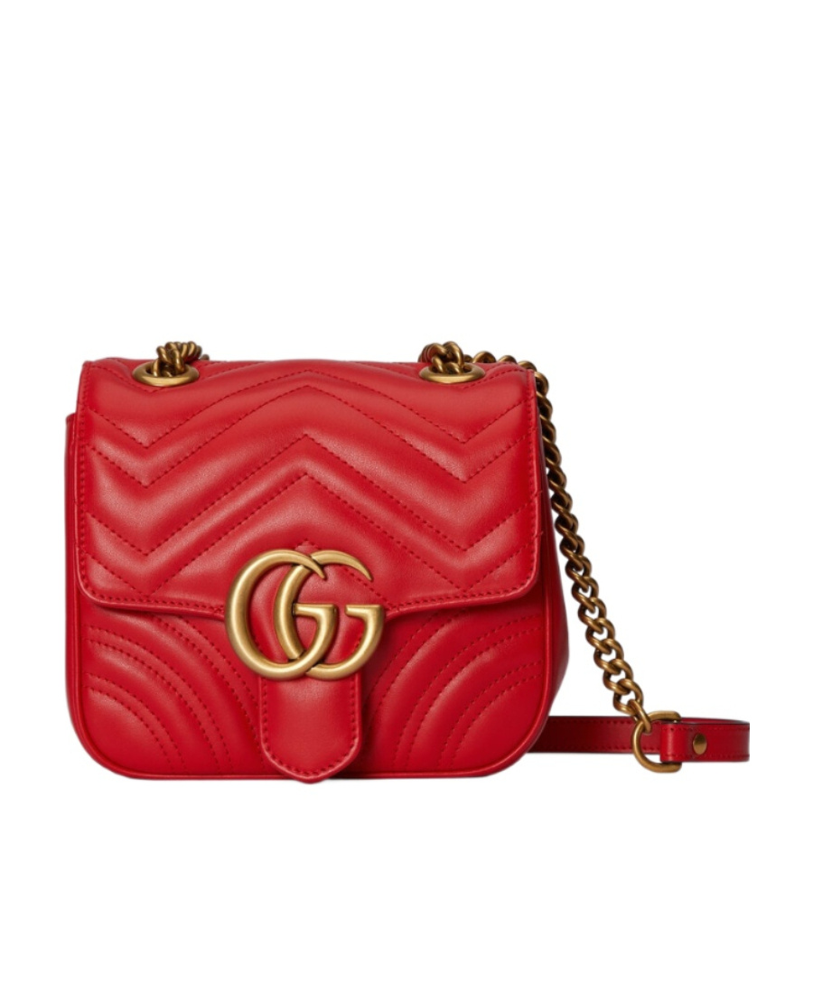 Gucci Mini Gg Marmont Shoulder Bag In Red