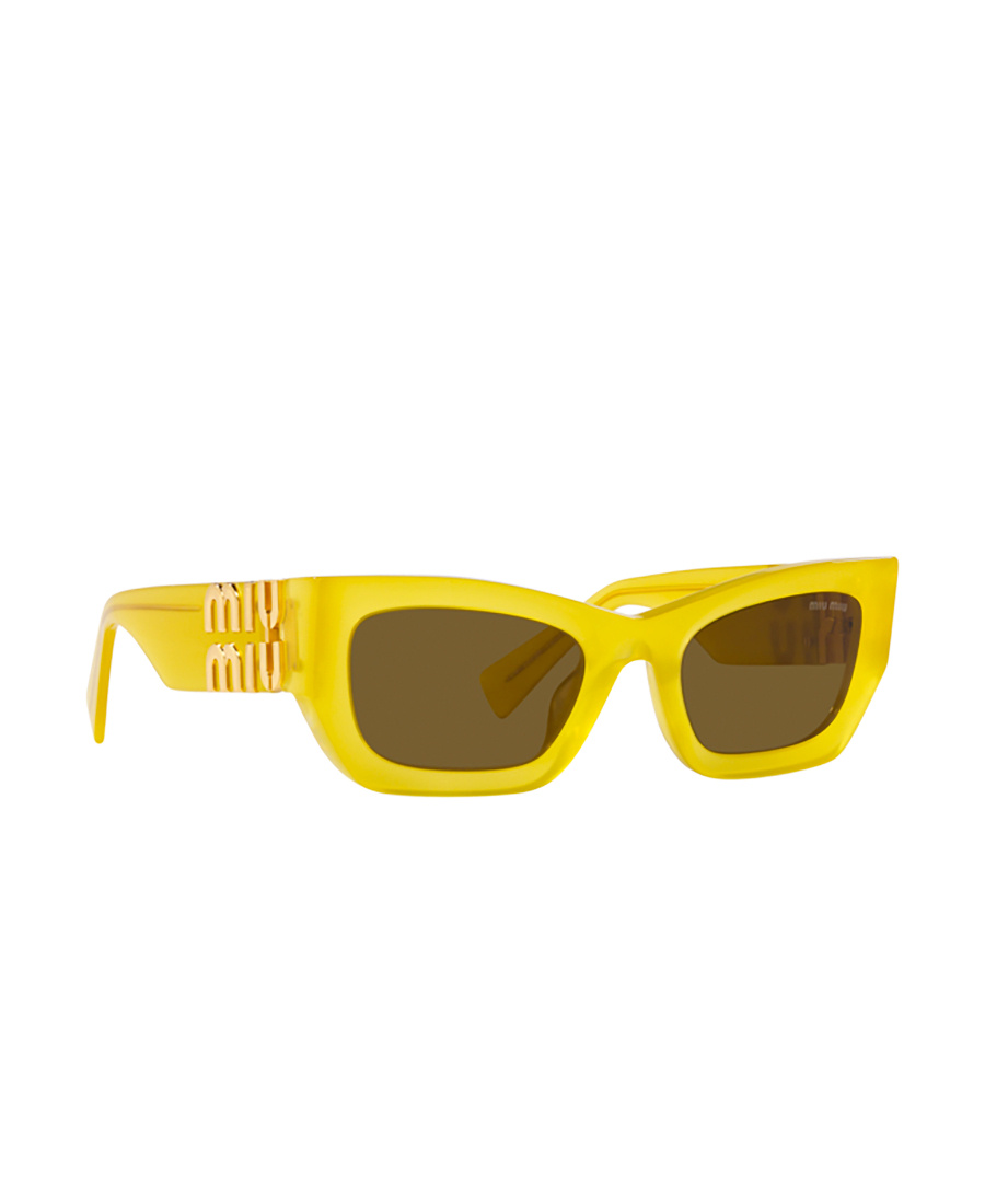 Miu Miu Logo Sunglasses In Green
