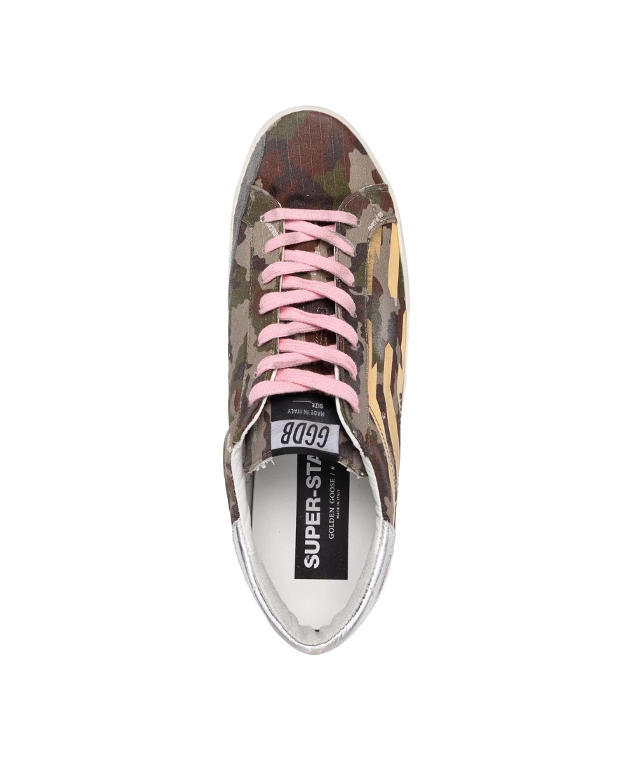 Golden Goose Super-star Camouflage-print Sneakers In White