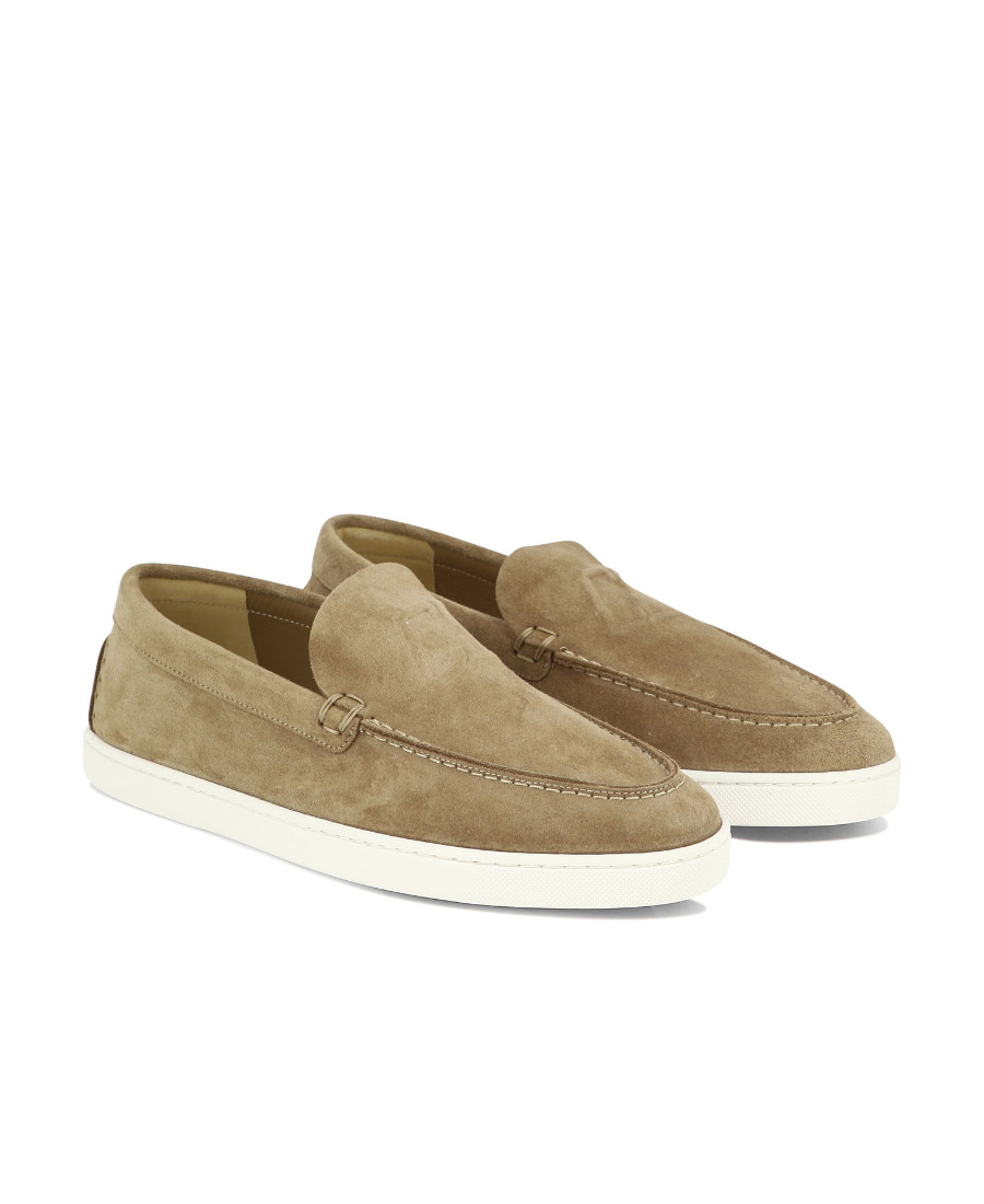 Christian Louboutin Round-toe Suede Loafers In Green