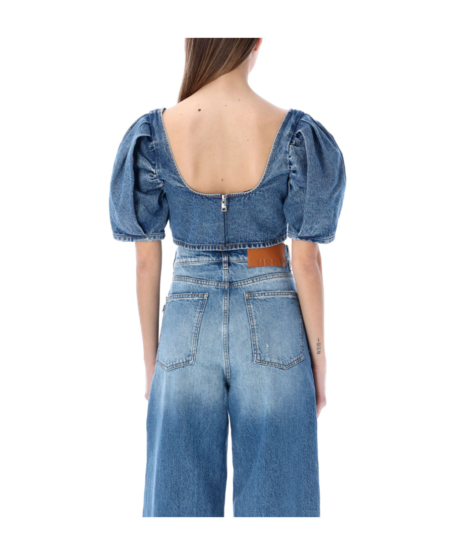 MSGM DENIM CROP TOP