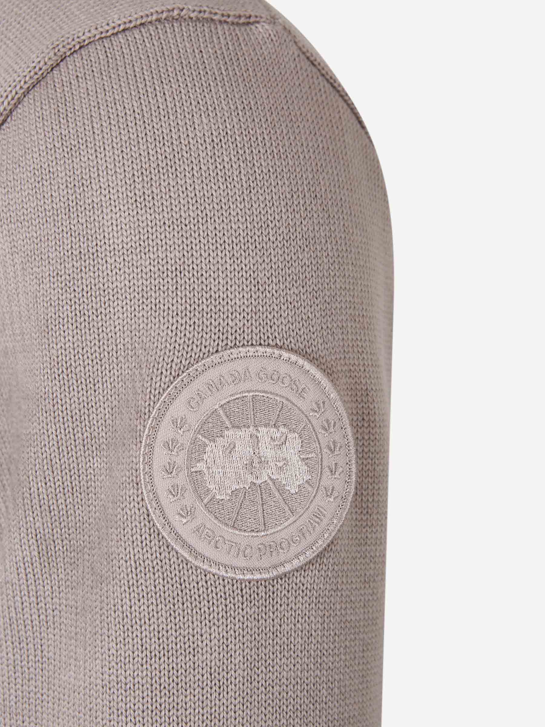 Canada Goose Wool Quarter-zip Rosseau Sweater In Nude
