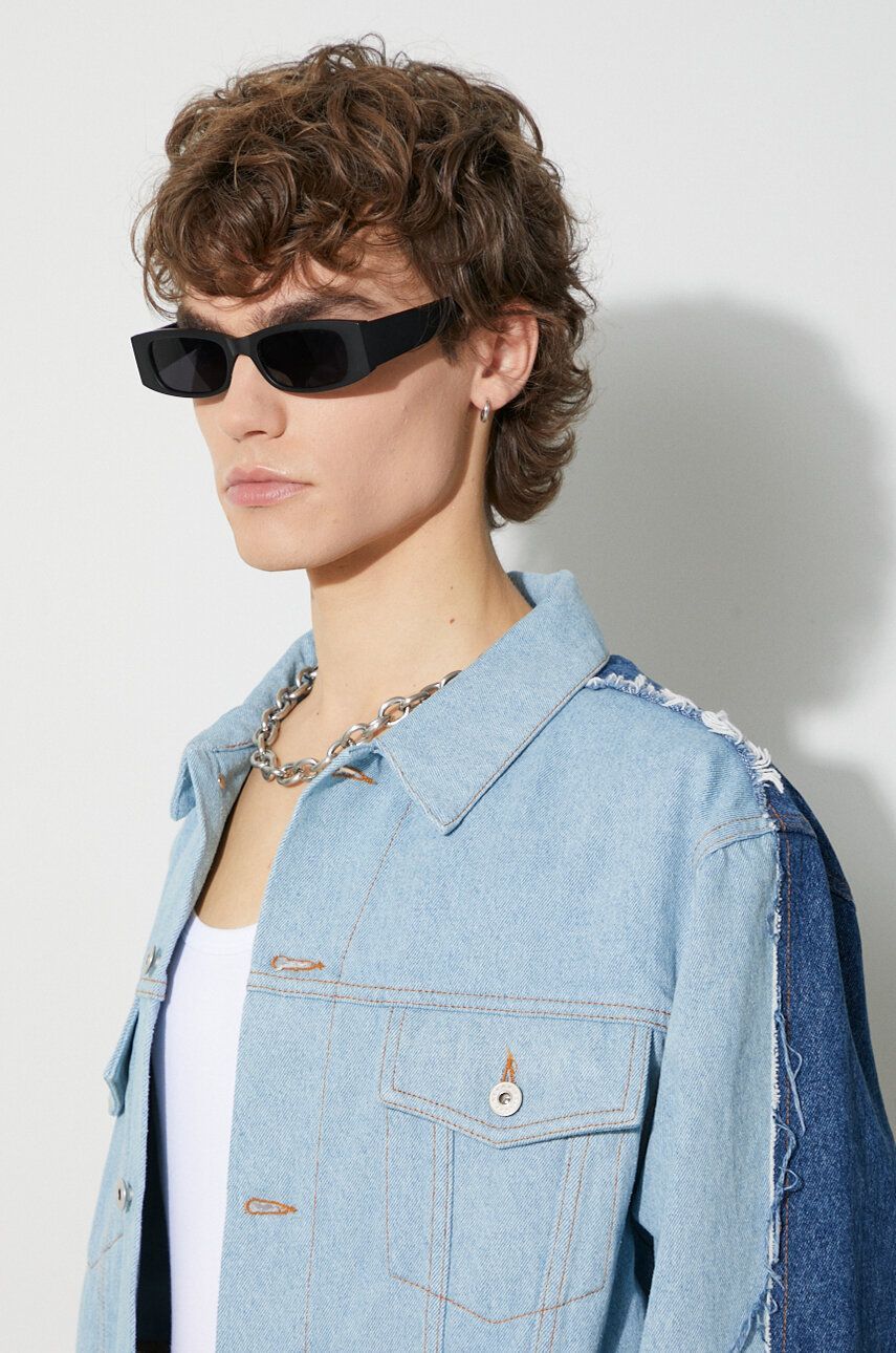 Heron Preston Logo-patch Denim Jacket In Blue