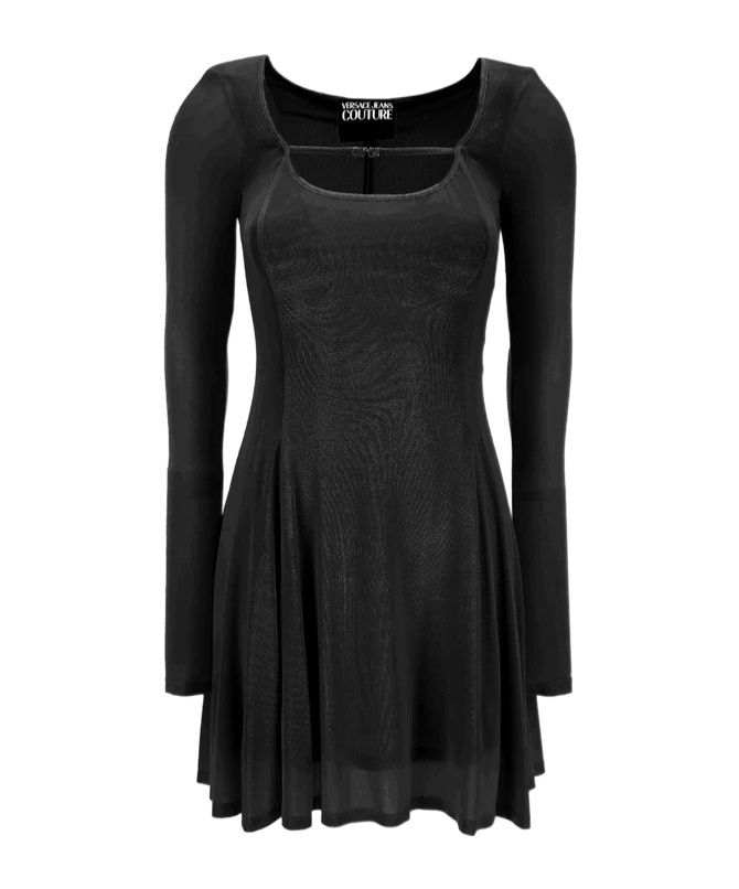 Versace Jeans Scoop-neck Skater Dress In Black