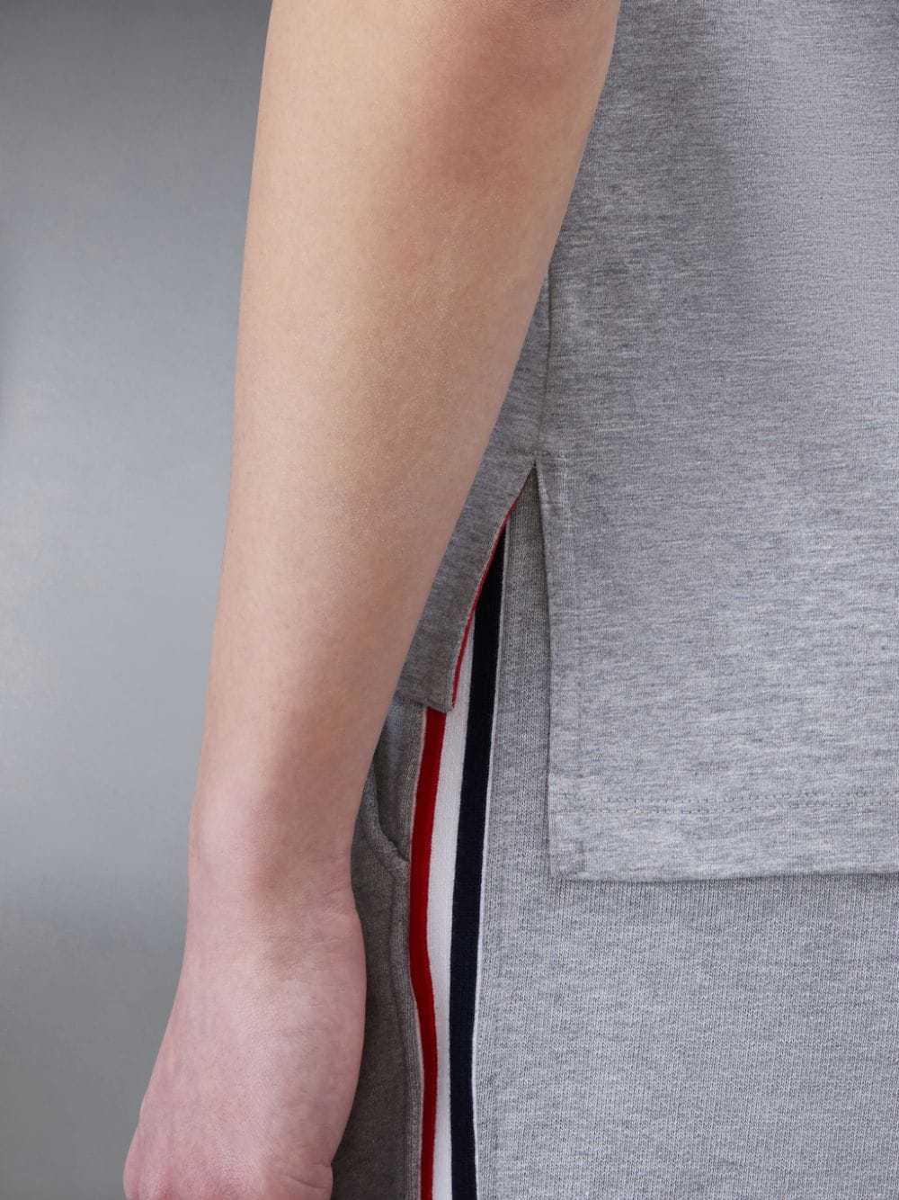 Shop Thom Browne Side Slit Relaxed Short-sleeve Tee In Gray