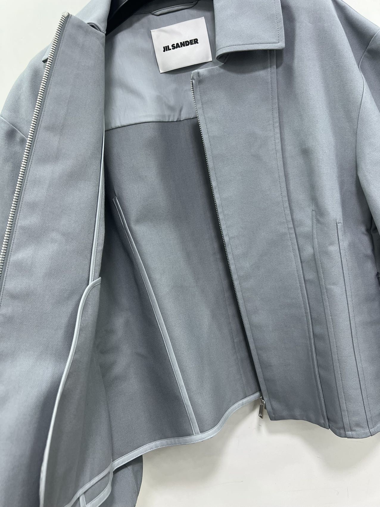 Jil Sander Logo Casual Jacket In Gray