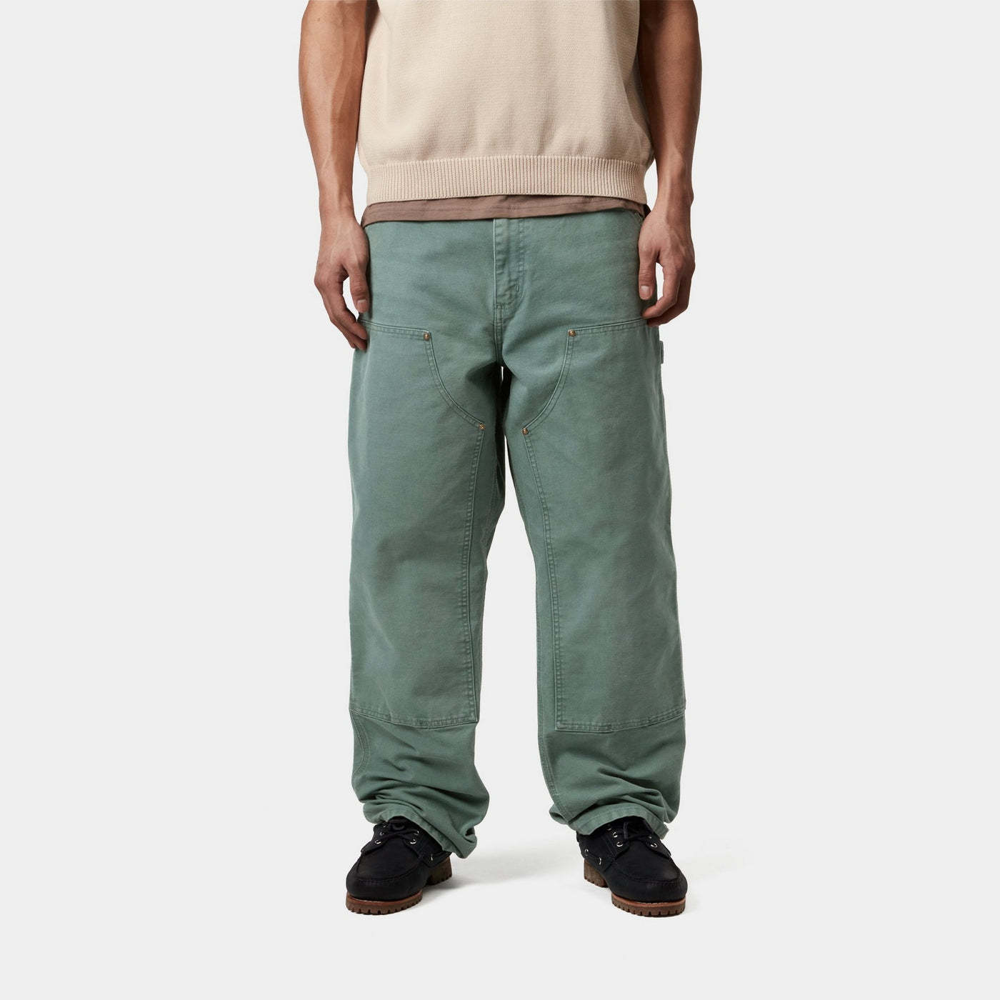 Carhartt Wip Double Knee Pant Silver Pine In Green