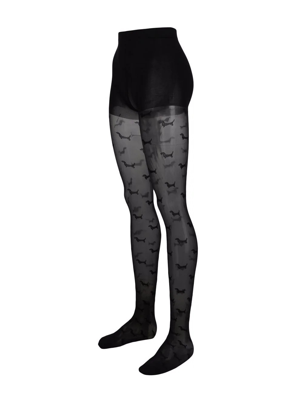 Thom Browne Hector-motif Tights In Black