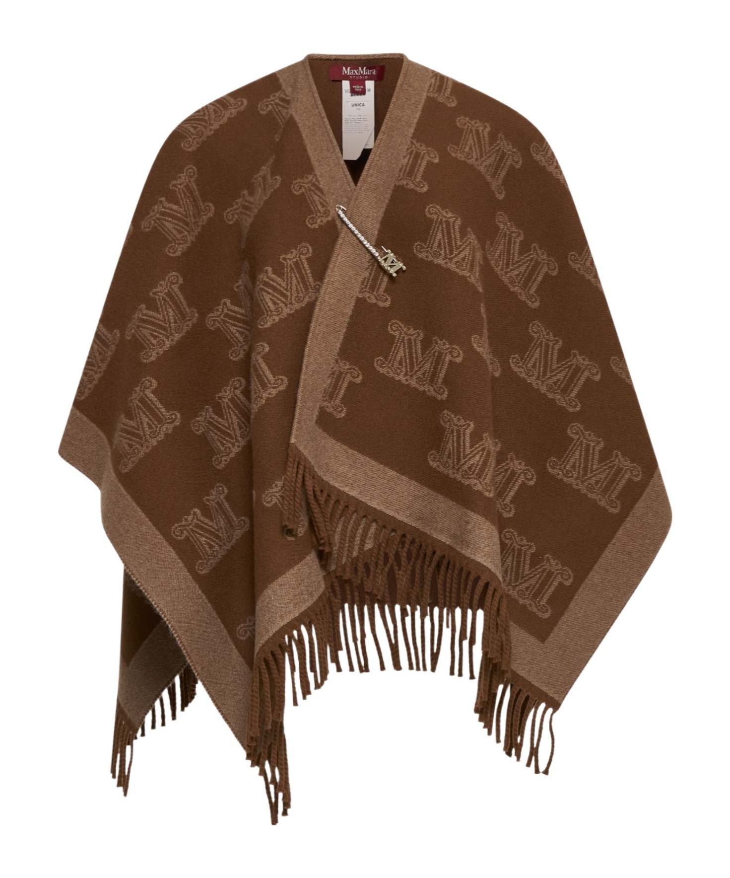 Max Mara Maxmara Studio Frine Cape In Brown