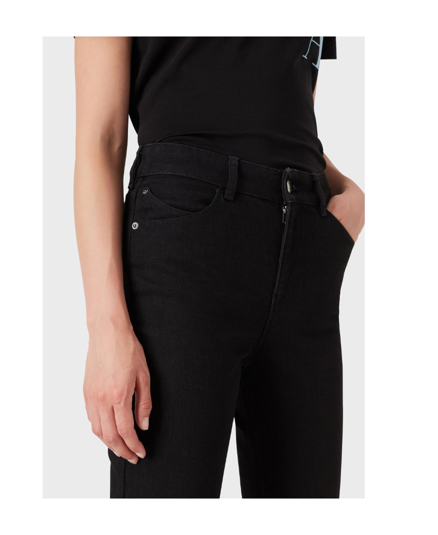 Emporio Armani Mid-rise Slim-fit Jeans In Black