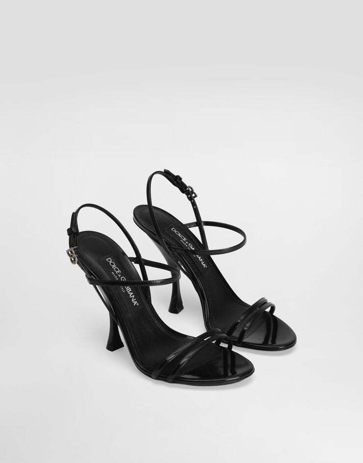 Dolce & Gabbana 105mm Ankle-strap Leather Sandals In Black