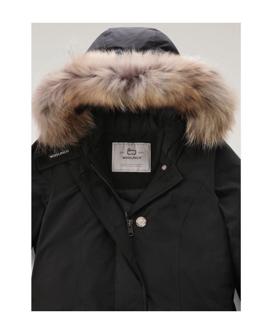 Woolrich Luxury Artic Racoon Parka In Black