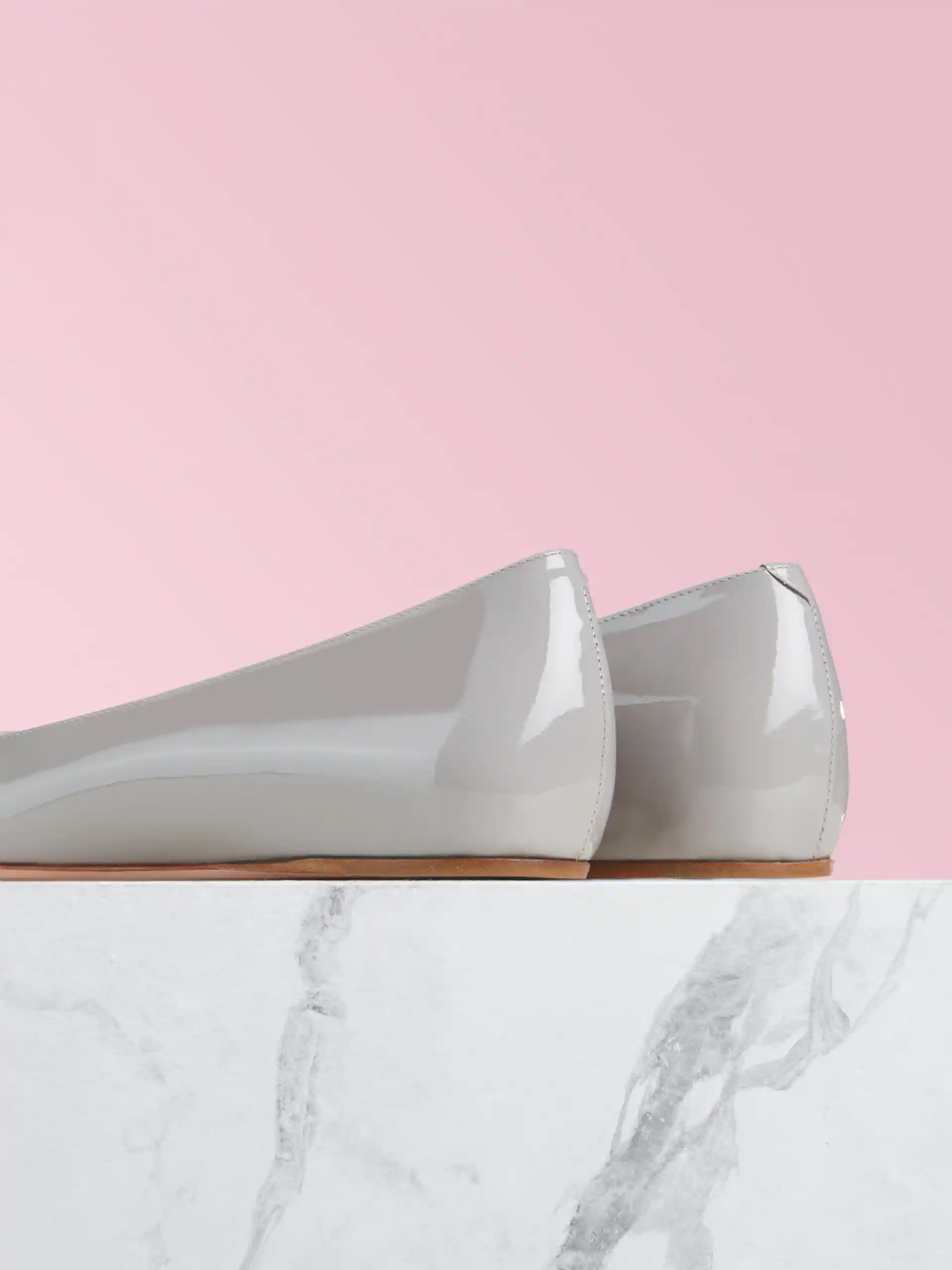 Roger Vivier Trompette Patent Leather Ballet Shoes In Gray