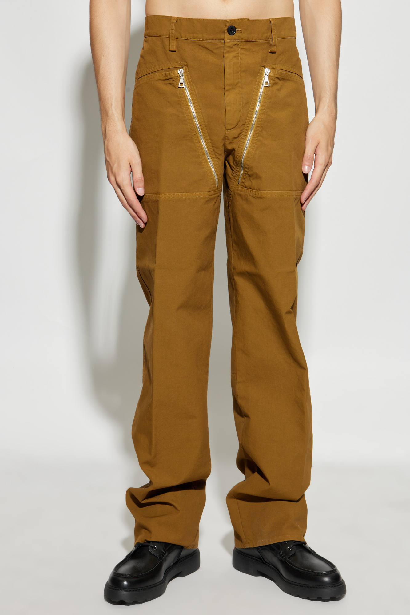 Dries Van Noten Belt Loop Track Pants In Brown