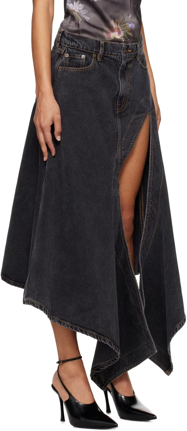 Y/project Split Asymmetrical Skirt In Black
