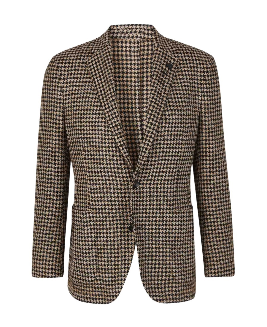 Lardini Houndstooth-pattern Blazer In Black