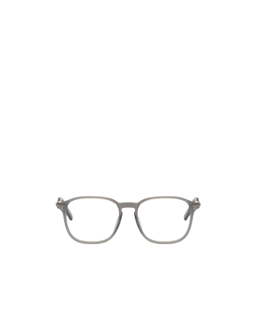 Zegna Keyhole Square Frame Glasses In Gray