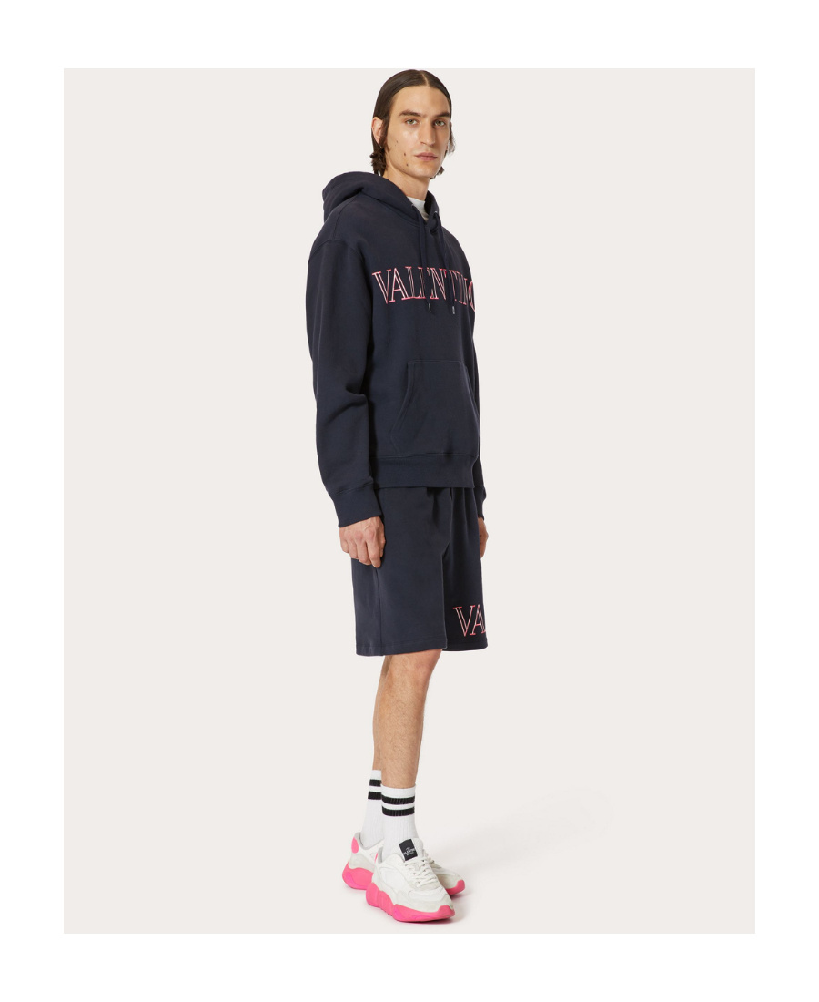 Shop Valentino Logo-print Hoodie In Black