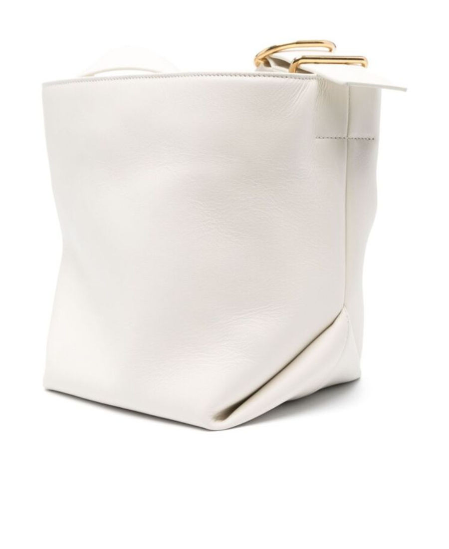 Jil Sander Leather Crossbody Bag In White
